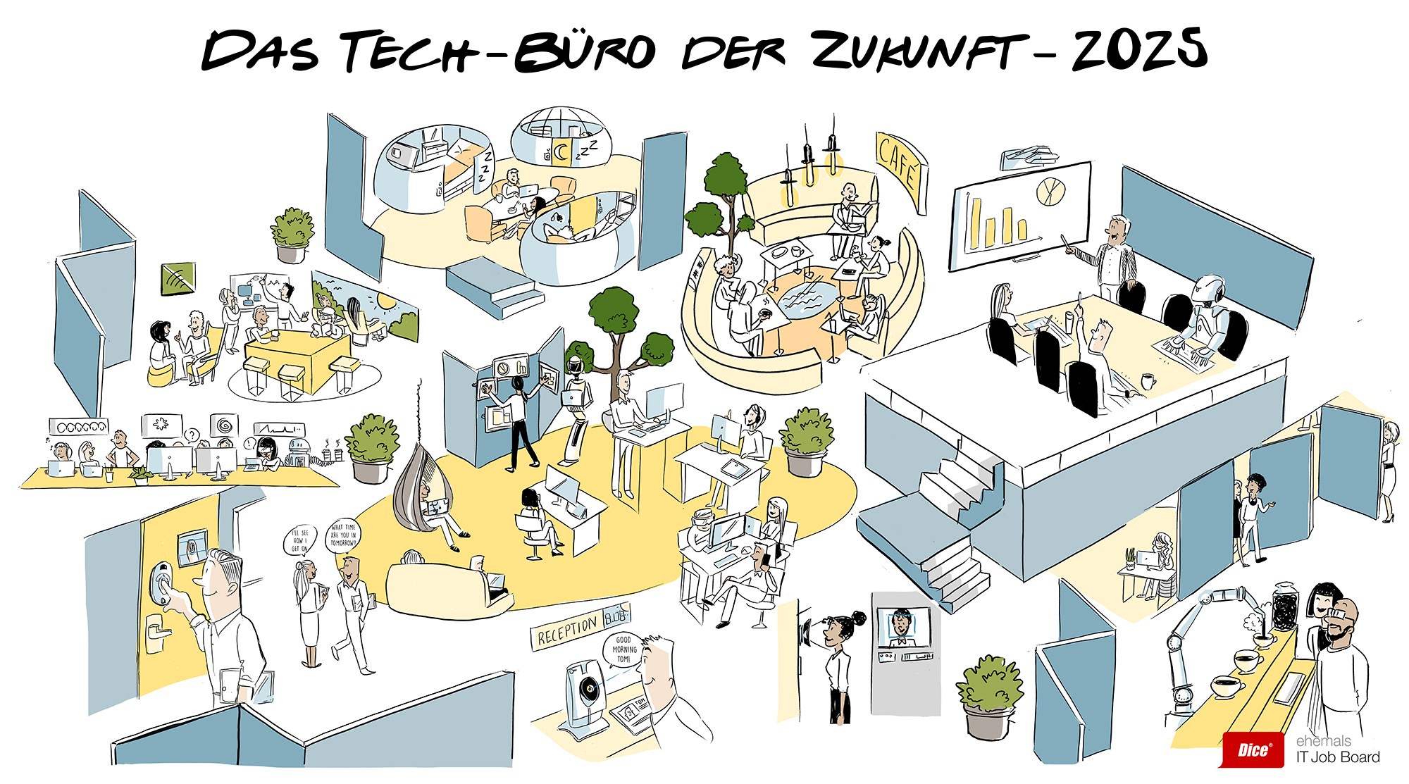 illu dice tech-büro der zukunft
