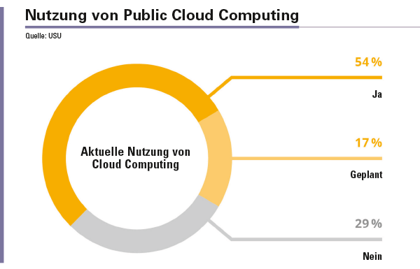 Abbildung 1: Die Nutzung von Public Cloud Computing Services wird in Zukunft weiter wachsen.